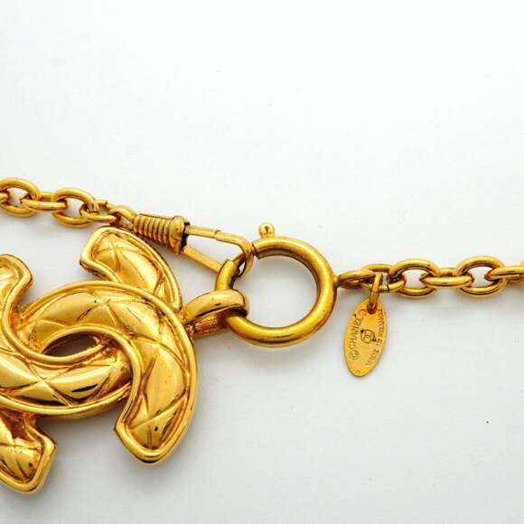 CHANEL Gold Logo Necklace